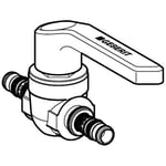 Válvula de esfera Geberit serie Mepla con palanca de accionamiento: CW617N, d=16mm, PN=10bar