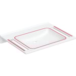 Lavabo de diseño angular Geberit Publica, con recortes, sin barreras, apto para personas con demencia: 70x55cm