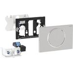Sistema de descarga para inodoros electrónico Geberit, servicio de red, para cisterna empotrada Sigma 12 cm, con pulsador Sigma10, redondo, para barra de apoyo abatible, para pulsador a distancia Bluetooth®: Cepillado, con revestimiento fácil de limpiar