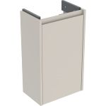 Mueble bajo para lavamanos Geberit Selnova Compact, con una puerta, compacto: 35.8x60.5x22.5cm, Ancho de lavabo=40cm, gris arena / cubierto con brillo satinado