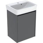 Juego de lavamanos compatible con mueble bajo Geberit Selnova Square, una puerta: 50x69.7x38cm, Ancho de lavabo=50cm, Lavabo: blanco, Cuerpo, Frontal: lava / cubierto con brillo satinado