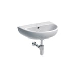 Lavabo serie Geberit Selnova: 55x44cm, Toma de grifo=Sin, Rebosadero=Visible, Blanco