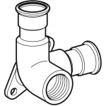 Codo de esquina 90° Geberit serie Mapress Acero Inoxidable: d=18mm, Rp=1/2″, d1=18mm, L1=6.2cm