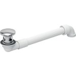 Válvula de desagüe Geberit en modelo compacto, modelo estrecho, con tapones de desagüe exteriores con botón de accionamiento: G=1 1/4″