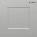 Sistema de descarga Geberit para urinarios con accionamiento de descarga neumático, pulsador serie 01, rectangular: Cromado mate / Con revestimiento de limpieza fácil