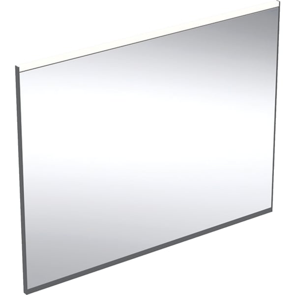 Espejo con luz Geberit Option Plus Square con iluminación directa e indirecta: 90x70cm, Negro mate / Aluminio anodizado