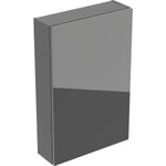 Armario suspendido Geberit rectangular, con una puerta: 45x70cm, Cuerpo: lava/cubierto mate, Frontal: lava/vidrio brillante