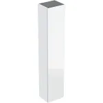 Mueble alto Geberit con una puerta: 36x180cm, Cuerpo: blanco/cubierto alto brillo, Frontal: blanco/vidrio brillante