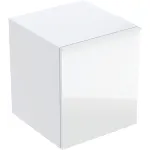 Mueble lateral Geberit Acanto con un cajón y un cajón interior: H=52cm, Cuerpo: blanco/cubierto alto brillo, Frontal: blanco/vidrio brillante, Tirador: blanco/con pintura polvo al horno mate