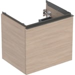 Mueble bajo Geberit serie Acanto para lavabo, con un cajón y un cajón interior: Cuerpo y frontal: encina/melamina