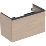 Mueble bajo Geberit serie Acanto para lavabo, con un cajón y un cajón interior: Cuerpo y frontal: encina/melamina