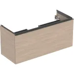 Mueble bajo Geberit serie Acanto para lavabo, con un cajón y un cajón interior: Cuerpo y frontal: encina/melamina