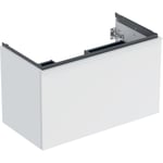 Mueble bajo Geberit serie Acanto para lavabo, con un cajón y un cajón interior: Cuerpo y frontal: blanco/cubierto mate