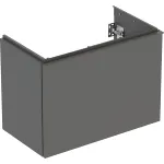 Mueble bajo Geberit Acanto para lavabo, con un cajón y un cajón interior, compacto: Ancho de lavabo=75cm, Cuerpo y frontal: lava/cubierto mate, Tirador: lava/con pintura polvo al horno mate