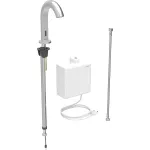 Grifo electrónico para lavabos Geberit Piave, montaje de encimera, servicio de red, con caja funcional vista: Acabado de acero inoxidable / Cepillado, con revestimiento fácil de limpiar, Mezclador=Sin mezclador