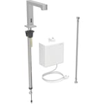 Grifo electrónico para lavabos Geberit Brenta, montaje de encimera, servicio de red, con caja funcional vista: Acabado de acero inoxidable / Cepillado, con revestimiento fácil de limpiar, Mezclador=Sin mezclador