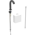 Grifo electrónico para lavabos Geberit Piave, montaje de encimera, servicio a generador, con caja funcional vista: Negro mate / Con revestimiento de limpieza fácil, Mezclador=Sin mezclador