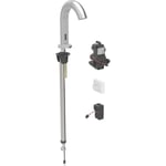 Grifo electrónico para lavabos Geberit Piave, montaje de encimera, servicio de red, para caja funcional empotrada: Acabado de acero inoxidable / Cepillado, con revestimiento fácil de limpiar, Mezclador=Sin mezclador