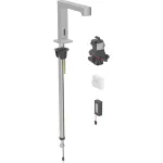 Grifo electrónico para lavabos Geberit Brenta, montaje de encimera, servicio a batería, para caja funcional empotrada: Acabado de acero inoxidable / Cepillado, con revestimiento fácil de limpiar, Mezclador=Sin mezclador