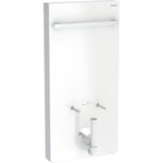 Módulo sanitario Geberit Monolith para bidé, con toallero: Revestimiento frontal: vidrio blanco; lateral: aluminio