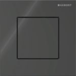 Sistema de descarga Geberit para urinarios con accionamiento de descarga neumático, pulsador serie 40, rectangular: Negro