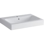 Lavabo serie Geberit iCon: 60x48.5cm, Toma de grifo=Centro, Rebosadero=Visible, Blanco