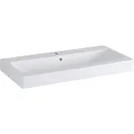 Lavabo serie Geberit iCon: 90x48.5cm, Toma de grifo=Centro, Rebosadero=Visible, Blanco