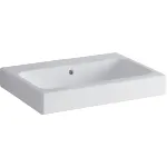 Lavabo serie Geberit iCon: 60x48.5cm, Toma de grifo=Sin, Rebosadero=Visible, Blanco