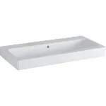 Lavabo serie Geberit iCon: 90x48.5cm, Toma de grifo=Sin, Rebosadero=Visible, Blanco