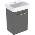 Lavabo con armario, una puerta, serie Selnova Square de Geberit.  45x64.9x35cm, Lava