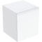 Mueble lateral Geberit Acanto con un cajón y un cajón interior: H=52cm, Cuerpo y frontal: blanco/cubierto de alto brillo, Tirador: blanco/con pintura polvo al horno mate