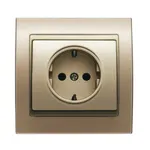 Base enchufe 2P + TT segur. lat. bronce Niebla, serie Mega