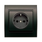 Base enchufe 2P + TT segur. lat. marrón Samoa, serie Mega