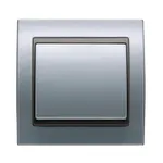 Conmutador simple aluminio Fusión, serie Mega