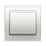 Conmutador simple blanco Satín, serie Mega
