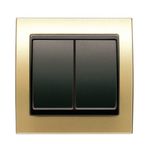 Interruptor doble dorado, serie Mega