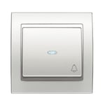 Pulsador timbre con visor blanco Satín, serie Mega