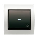 Pulsador timbre con visor blanco Perla Mabe Cosso, serie Mega