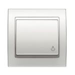 Pulsador luz blanco Satín, serie Mega