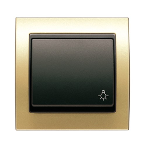 Pulsador luz dorado, serie Mega