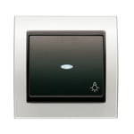 Pulsador luz con visorr blanco Perla Mabe Cosso, serie Mega