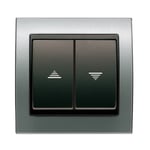 Pulsador doble persianas con enclav. eléc. aluminio Fusión Cosso, serie Mega