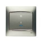 Interruptor bipolar con visor gris Sombra, serie Coral