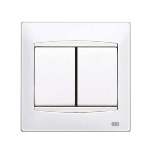 Interruptor doble blanco, serie Coral