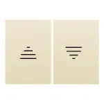 Tecla doble pulsador/interruptor persianas beige