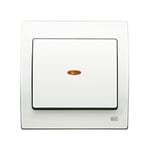 Conmutador simple con visor blanco, serie Iris estanca IP44