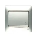 Pulsador timbre plata Luna, serie Coral