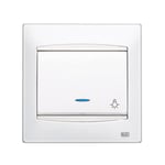 Pulsador luz con visor blanco, serie Coral