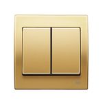 Conmutador doble dorado Odisea, serie Iris