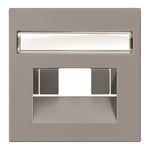 Tapa para tomas inclinadas RJ45 Rutenbeck, con porta etiquetas, referencia 5TG1258 de BJC. Carbono metalizado